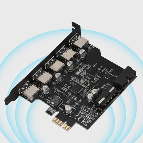 CHICIRIS PCIE to 5 Port USB 3.0 PCIE Extender Card, Supports Superspeed Data Transfer, Ideal for Multidevice Connection in Saudi Arabia