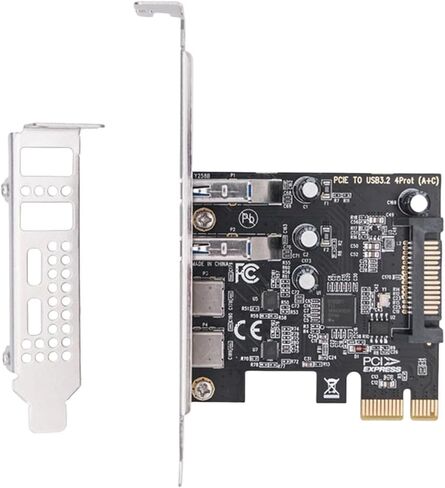 بطاقة توسيع PCI Express إلى 4 منافذ USB 3.2 مع مصهر ذاتي الاسترداد لا يتطلب برنامج تشغيل لأنظمة Win8 وما فوق in Kuwait