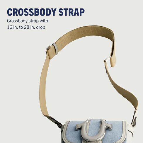 حقيبة Crossbody الحقيقية الدين ، حقيبة يد مصغرة من الجلد المصنفة مع حزام كتف قابل للتعديل ، بيج ، مقاس واحد in Saudi Arabia