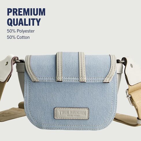 حقيبة Crossbody الحقيقية الدين ، حقيبة يد مصغرة من الجلد المصنفة مع حزام كتف قابل للتعديل ، بيج ، مقاس واحد in Saudi Arabia