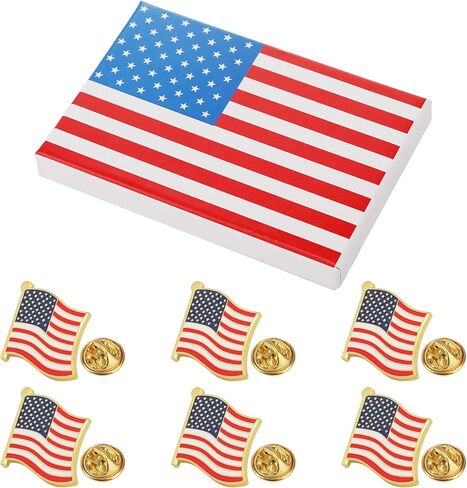 American Flag Pin 10 PACK -The Stars and Stripes US Flag Lapel Pin - Solid Metal Flag Lapel Pin- Exquisite Gold Toned US Flag Pin(10 Pack Waved) in Kuwait