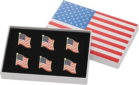 American Flag Pin 10 PACK -The Stars and Stripes US Flag Lapel Pin - Solid Metal Flag Lapel Pin- Exquisite Gold Toned US Flag Pin(10 Pack Waved) in Kuwait