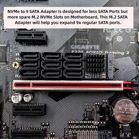 NVME M-Key PCI Express NGFF to SATA 3.0 6Gbps 8 Ports Adapter Converter Hard Drive Extension Card 2280 in Saudi Arabia
