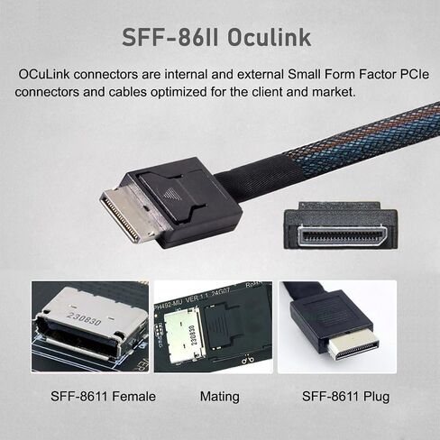 Adapter 2280 PCI-E4.0 M.2 M-Key NVME to Oculink SFF-8612 SFF-8611 Host Adapter with Linear Redriver for U.2 SSD eGPU Over Long Cable Lengths in Saudi Arabia