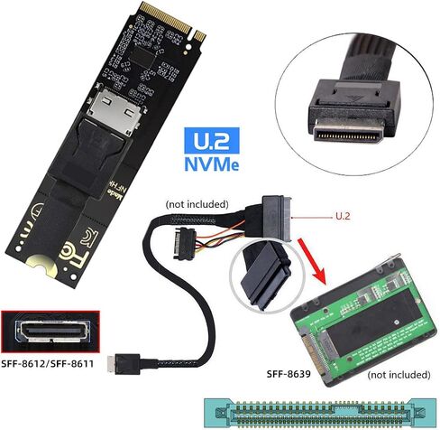 Adapter 2280 PCI-E4.0 M.2 M-Key NVME to Oculink SFF-8612 SFF-8611 Host Adapter with Linear Redriver for U.2 SSD eGPU Over Long Cable Lengths in Saudi Arabia
