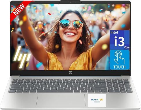 كمبيوتر محمول HP جديد بشاشة لمس FHD مقاس 15.6 بوصة موديل 2025/2026، وحدة المعالجة المركزية Intel Core i3 القوية من الجيل الثالث عشر (8 النواة)، ذاكرة الوصول العشوائي 16 جيجابايت، 256 جيجابايت SSD، USB-C، HDMI، Windows 11، Microsoft Office، Moonlight Blue، in Saudi Arabia