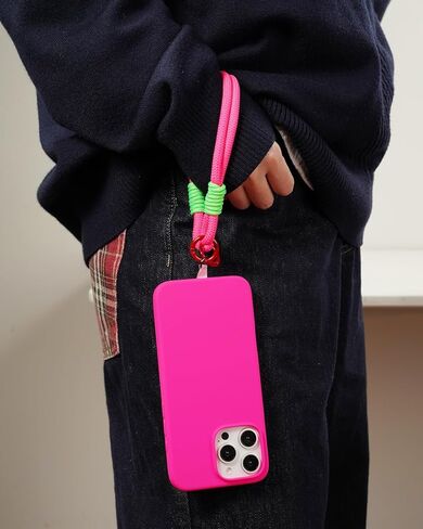 Cell Phone Lanyard 2 Pack-1× Adjustable Neck Strap,1× Wrist Strap,2× Tabs,Universal Crossbody,Multifuctional Compatible with Most Smartphones - Rose in Saudi Arabia