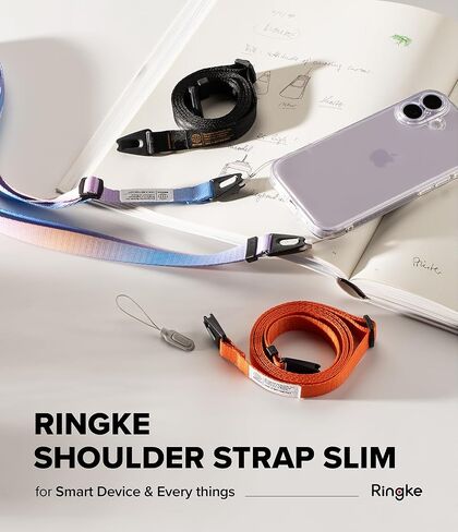 Ringke Shoulder Slim Strap [Adjustable Neck Lanyard Strap] [One-Touch Buckle] for Phone Case, Camera, Keys, and ID Badge in Kuwait