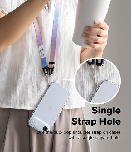 Ringke Shoulder Slim Strap [Adjustable Neck Lanyard Strap] [One-Touch Buckle] for Phone Case, Camera, Keys, and ID Badge in Kuwait
