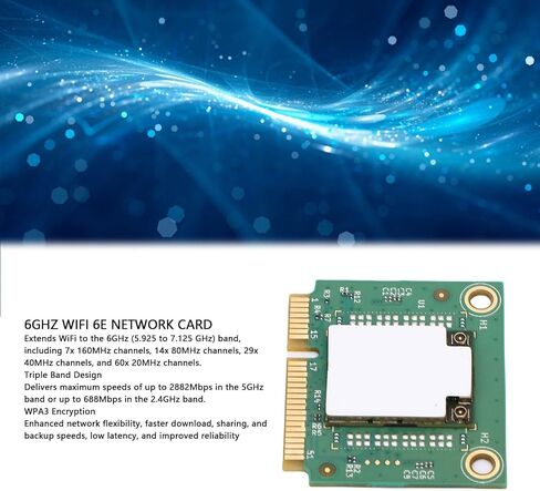 Gugxiom WiFi 6E 6GB Mini PCIE Wireless Card, Supports Bluetooth 5.3 6G 5G 2.4G Bands, OFDMA & MU MIMO, Compatible with 11, 10, Linux in Saudi Arabia