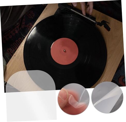 Uonlytech 50Pcs Vinyl Record Inner Sleeves Self Adhesive Protectors for Albums Convenient Storage Bags to Keep Records Clean and Scratch for Vinyl Collectors in Saudi Arabia