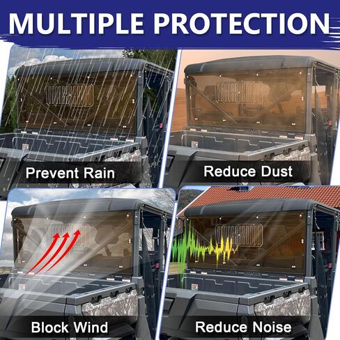 Starknightmt Uforce Vented Windshield - Uforce 1000 نافذة واضحة متوافقة مع CFMOTO UFORCE 1000 2019-2025 POLY SXS UFFORCE ملحقات الزجاج الأمامي in Saudi Arabia