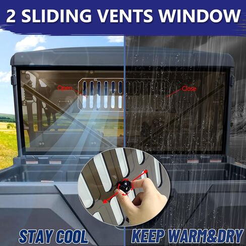 Starknightmt Uforce Vented Windshield - Uforce 1000 نافذة واضحة متوافقة مع CFMOTO UFORCE 1000 2019-2025 POLY SXS UFFORCE ملحقات الزجاج الأمامي in Saudi Arabia