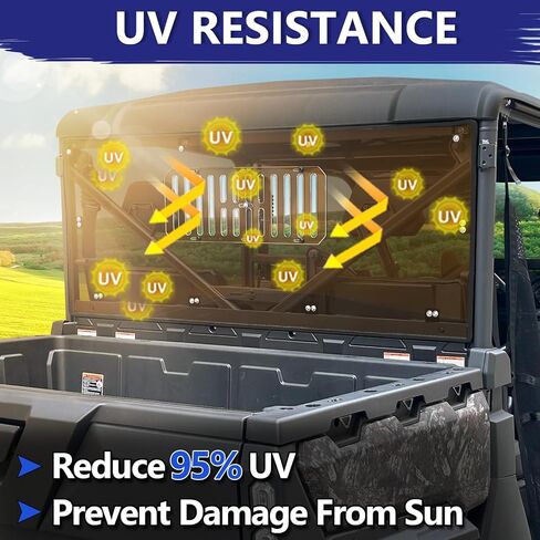 Starknightmt Uforce Vented Windshield - Uforce 1000 نافذة واضحة متوافقة مع CFMOTO UFORCE 1000 2019-2025 POLY SXS UFFORCE ملحقات الزجاج الأمامي in Saudi Arabia
