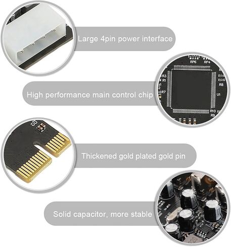Keenso PCI E to USB Expansion Card Hub Internal USB Desktop PC Connector with 4 2.0 Ports, Easy to Install in Saudi Arabia