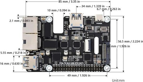 محول Ciciglow PCIe إلى USB 3.2 Gen1 M.2 NVMe، محول إيثرنت 2.5 جيجا، بطاقة توسيع مزدوجة المنفذ مع USB 3.2 Gen1 وGigabit LAN، يدعم 2230/2242/2260/2280 SSD in Saudi Arabia