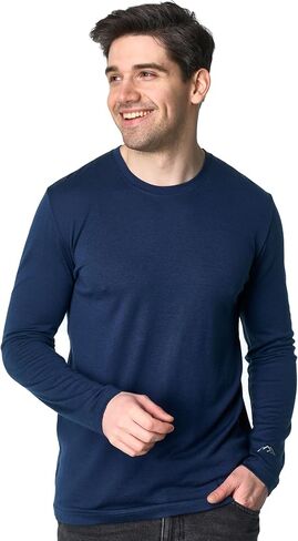 Merino Wool Base Layer Mens - 100% Merino Wool Shirts for Men Thermal Underwear Long Sleeve T-Shirt for Hiking Hunting (Large, 190 Dark Olive) in Saudi Arabia