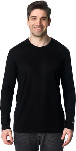 Merino Wool Base Layer Mens - 100% Merino Wool Shirts for Men Thermal Underwear Long Sleeve T-Shirt for Hiking Hunting (Large, 190 Dark Olive) in Saudi Arabia