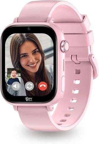 ساعة ذكية Kipywatch للأطفال - ساعة ذكية للأطفال مع جهاز تعقب GPS وتنبيه المناطق الآمنة - رسائل نصية قصيرة ومكالمات صوتية وفيديو - مع وضع المدرسة - تطبيق الوالدين، الاشتراك مطلوب - هدايا للفتيات 3-12 - وردي in Saudi Arabia