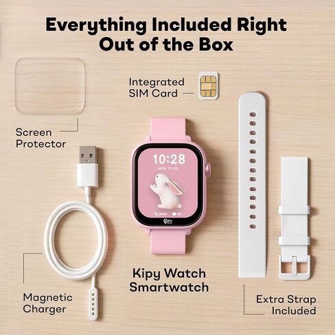 ساعة ذكية Kipywatch للأطفال - ساعة ذكية للأطفال مع جهاز تعقب GPS وتنبيه المناطق الآمنة - رسائل نصية قصيرة ومكالمات صوتية وفيديو - مع وضع المدرسة - تطبيق الوالدين، الاشتراك مطلوب - هدايا للفتيات 3-12 - وردي in Saudi Arabia