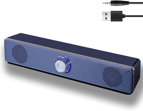 Computer Speakers Wired USB-Powered Sound-bar with Stereo Sound for PC Desktop Plug -n-Play 3.5mm Jack Computer Speakers for Desktop in Saudi Arabia