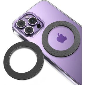 Universal Magnetic Metal Ring Sheet for MagSafe Sticker, 2 Pack Strong Magnet Plate for Phone Case, Compatible with Magsafe Accessories & Wireless Charging, Pack of 2, Black in Saudi Arabia