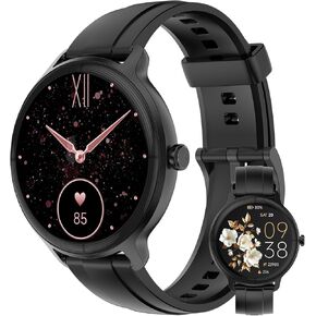 ساعات ذكية للنساء والرجال 1.27 بوصة HD لتتبع اللياقة البدنية مع مراقب معدل ضربات القلب/النوم/الخطوات/SpO2، ساعة مقاومة للماء IP68 لنظام Android iOS (وردي) in Kuwait