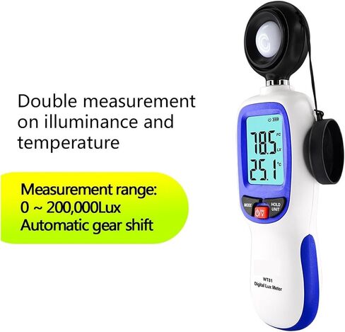 مقياس Luxmeter الرقمي الاحترافي لقياس شدة الضوء، مقياس الحرارة 0-20000 لوكس، مقياس الإضاءة، عقد البيانات، شدة الإضاءة، السطوع in Saudi Arabia