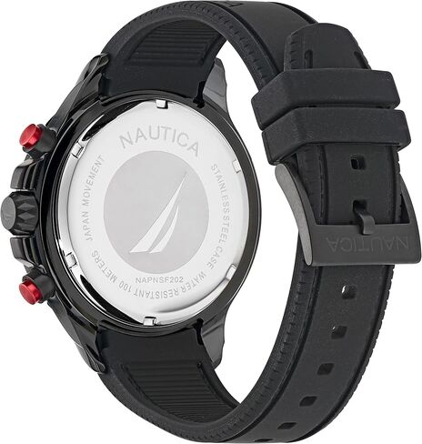 Nautica Men's NAPNSS116 NST Grey/Blue/Blue Silicone Strap Watch in Saudi Arabia