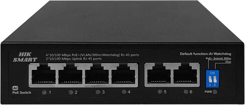 EWIND 2025 Upgraded 6 Port Gigabit PoE Switch, 4 PoE+ Ports @65W + 2 Gigabit Uplink, Lifetime Protection, Plug & Play Unmanaged Ethernet Switch, Extend/Auto Recovery/VLAN Mode, Desktop or Wall Mount in Saudi Arabia
