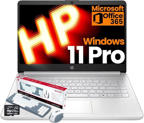 كمبيوتر محمول HP 14 بوصة للطلاب 2026 خفيف للغاية، Intel N150(Beats N4120)، ذاكرة الوصول العشوائي 16 جيجابايت، تخزين 384 جيجابايت (128 جيجابايت UFS + 256 جيجابايت MSD)، سنة واحدة Microsoft 365، Wins 11 Pro، مفتاح Copilot، مجموعة KB حاصلة على براءة اختراع،  in Kuwait