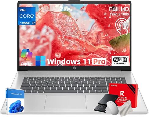 كمبيوتر محمول HP 15 بشاشة لمس - 15.6 بوصة FHD IPS، وحدة المعالجة المركزية Intel 10-Core i7 1355U، ذاكرة وصول عشوائي 32 جيجابايت + 1 تيرابايت SSD، رسومات Intel Iris Xe، لوحة رقمية، WIFI6، كمبيوتر Copilot AI، Win11 Pro، مع ملحقات in Saudi Arabia
