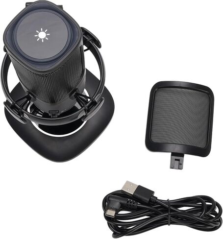 ميكروفون USB للألعاب من Acouto RGB للكمبيوتر الشخصي، ميكروفون مكثف RGB لسطح المكتب على شكل قلب مع مرشح تدفق البث، مكثف USB للإلكترونيات، أجهزة الكمبيوتر وملحقاتها، الكمبيوتر in Saudi Arabia