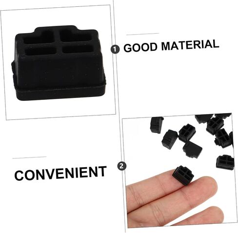jojofuny 50pcs Ethernet Interface Silicone Covers Dust Protection Plugs for Hub Ports Easy to Install Environmental Friendly Black Color for Use in Saudi Arabia