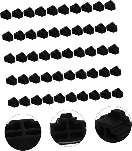jojofuny 50pcs Ethernet Interface Silicone Covers Dust Protection Plugs for Hub Ports Easy to Install Environmental Friendly Black Color for Use in Saudi Arabia
