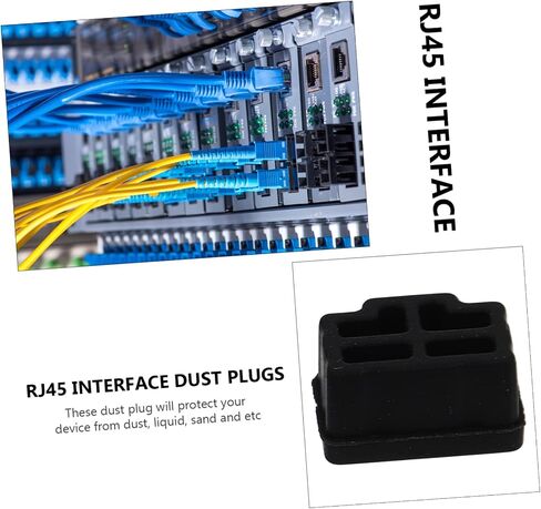 jojofuny 50pcs Ethernet Interface Silicone Covers Dust Protection Plugs for Hub Ports Easy to Install Environmental Friendly Black Color for Use in Saudi Arabia