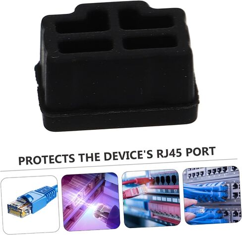 jojofuny 50pcs Ethernet Interface Silicone Covers Dust Protection Plugs for Hub Ports Easy to Install Environmental Friendly Black Color for Use in Saudi Arabia