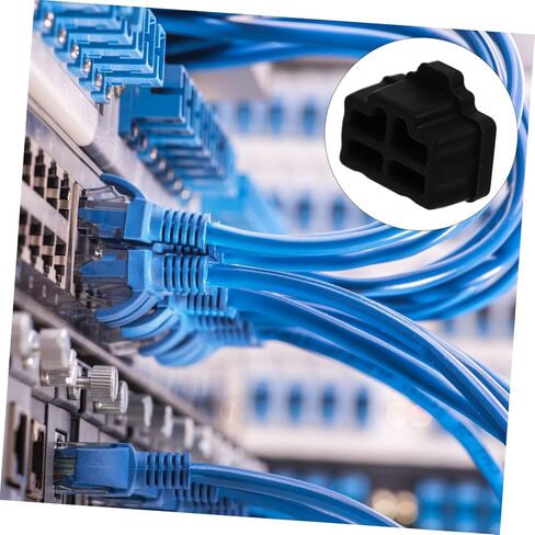 jojofuny 50pcs Ethernet Interface Silicone Covers Dust Protection Plugs for Hub Ports Easy to Install Environmental Friendly Black Color for Use in Saudi Arabia