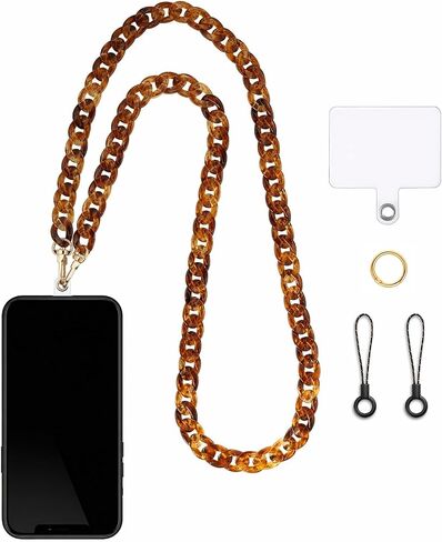 الهاتف الحبل العالمي Crossbody الهاتف الخليوي الرقبة حزام الاكريليك الهاتف المحمول سلسلة سحر مع التصحيح للنساء والرجال in Saudi Arabia