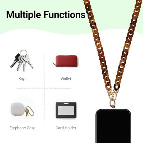الهاتف الحبل العالمي Crossbody الهاتف الخليوي الرقبة حزام الاكريليك الهاتف المحمول سلسلة سحر مع التصحيح للنساء والرجال in Saudi Arabia