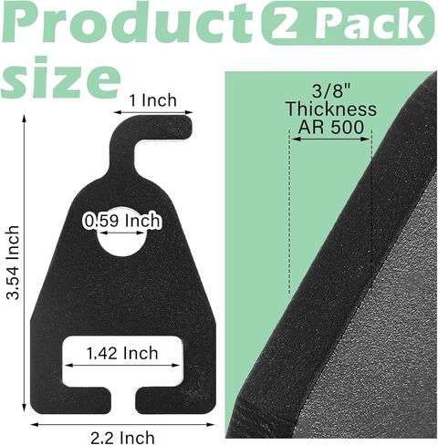 Soulchen 2 Pack AR500 T- Post Target Hanger 3/8" زوج خطاف فولاذي سميك قابل للتعديل لارتفاع الشماعات لأعمدة T-دعامات تثبيت شديدة التحمل للأهداف الفولاذية in Kuwait