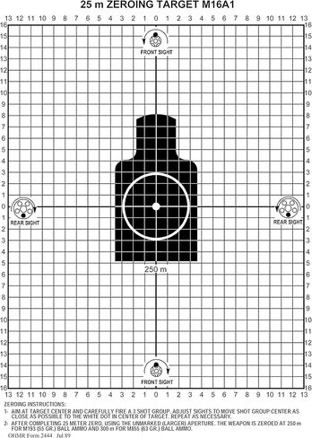 M16A1 25 Meter Zeroing Target On EZ Peel Notepad in Saudi Arabia
