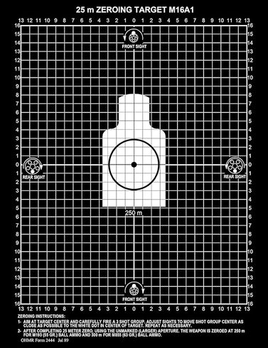 M16A1 25 Meter Zeroing Target On EZ Peel Notepad in Saudi Arabia