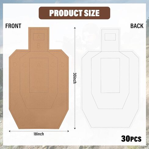 Shooting Targets for USPSA, 30PCS Cardboard Targets with 1000PCS Target Pasters, 30x18in Tactical Shooting Silhouette Target for Shooting Range Practice Competitions Training in Saudi Arabia
