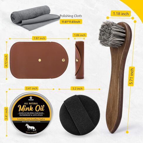 MEKER Mink Oil for Leather Boots, Leather Conditioner and Cleaner 3.52oz-All-Natural Waterproof Soften and Restore Shoes in Kuwait