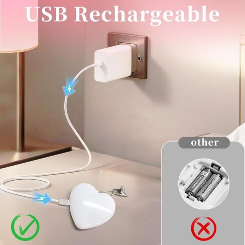 قطعتان من ضوء حقيبة اليد القابلة لإعادة الشحن، مصابيح LED مقاس 2.8 بوصة للمحفظة مع مستشعر تلقائي، أضواء على شكل قلب للمحفظة الداخلية، يجب أن تحتوي المحفظة على إكسسوارات للنساء والفتيات والأم in Kuwait