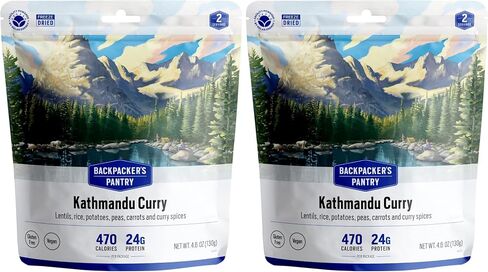 Backpacker's Pantry Kathmandu Curry - Freeze Dried Backpacking & Camping Food - Emergency Food - 24 Grams of Protein, Vegan, Gluten-Free - 6 Count in Saudi Arabia