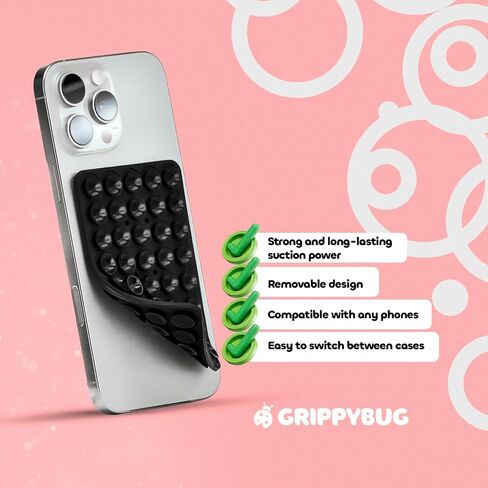 2 Pack Silicone Suction Cup Phone Case Mount Double Sided, Sticky Grip Holder for Cellphone, Hands-Free Phone Accessories Strong Grip Holder for Selfie and Video (Transparent) in Saudi Arabia