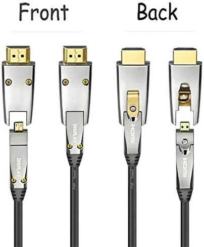 كابل AOC HDMI من الألياف الضوئية بطول 65 قدمًا و20 مترًا بسرعة 18 جيجابت في الثانية عالي السرعة 4K60 هرتز، مع موصلات HDMI صغيرة وقياسية، سهل توجيه الأنابيب in Kuwait