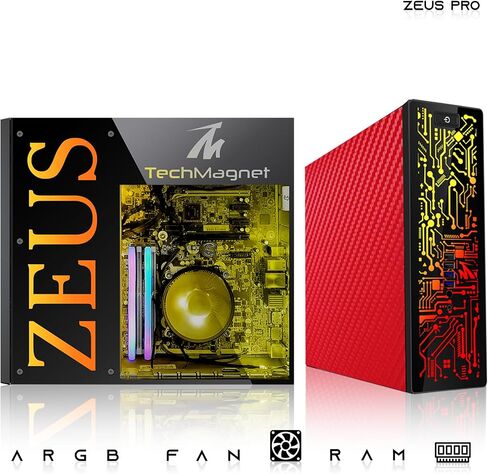 كمبيوتر سطح المكتب للألعاب TechMagnet، Intel i5 الجيل السادس، Zeus Pro 6، GT 1030 2GB DDR5، 16GB RAM ARGB، 1TB SSD + 4TB HDD، شاشة ألعاب MTG 24 بوصة منحنية، مجموعة RGB، Windows 11 (متجدد) in Saudi Arabia